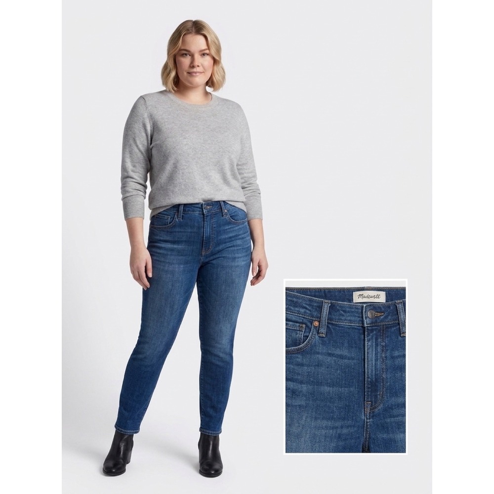 Madewell High Rise Skinny Crop Jeans Dark Wash Women's 30 - Picture 1 of 10